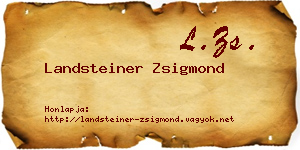 Landsteiner Zsigmond névjegykártya